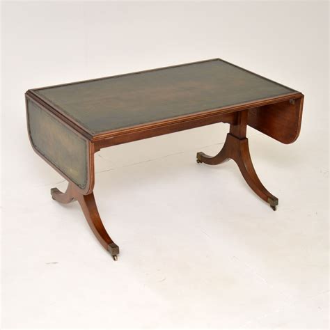 Leather Drop Leaf Coffee Table