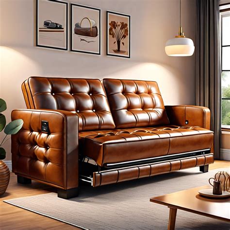 Leather Effect Sofa Bed