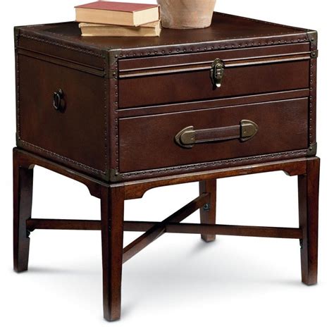 Leather End Table With Storage