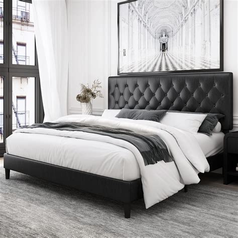Leather Headboard Queen Size Frame