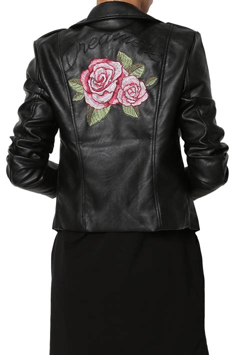 Leather Jacket With Embroidery
