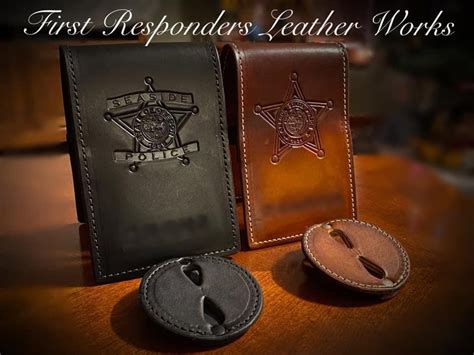 leather police badge holder