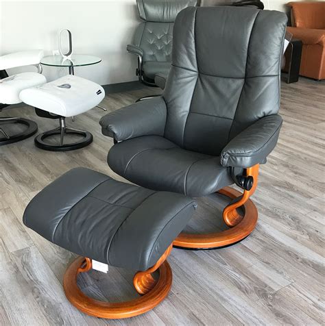 leather recliner chair and ottoman