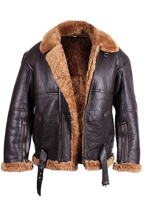 leather sheepskin bomber jacket