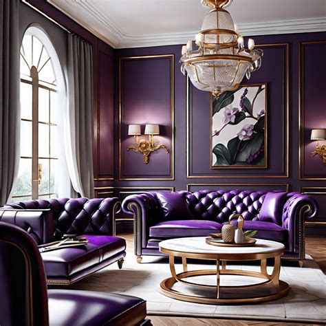 Leather Sofa In Purple