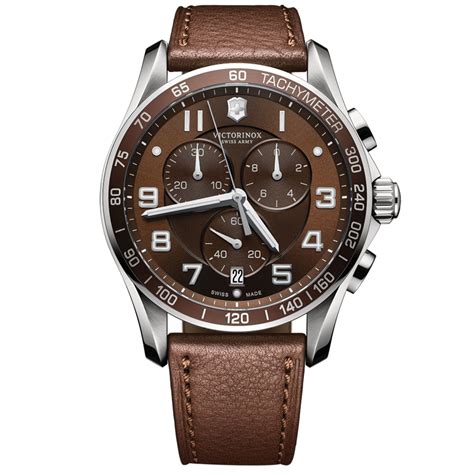 leather strap chronograph watch