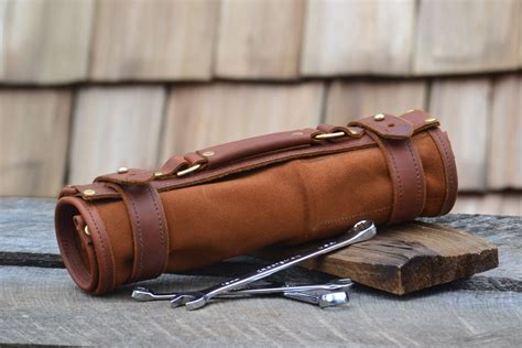 leather tool roll bag