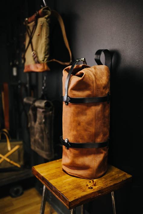 Leather Top Load Duffle Bag
