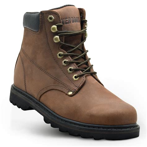 leather work boots for men cheap
