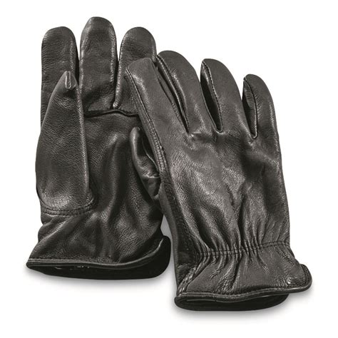 leather work gloves black