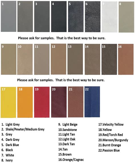 Leather Workshop Colours