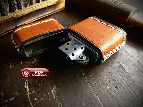 Leather Zippo Lighter Case Pattern