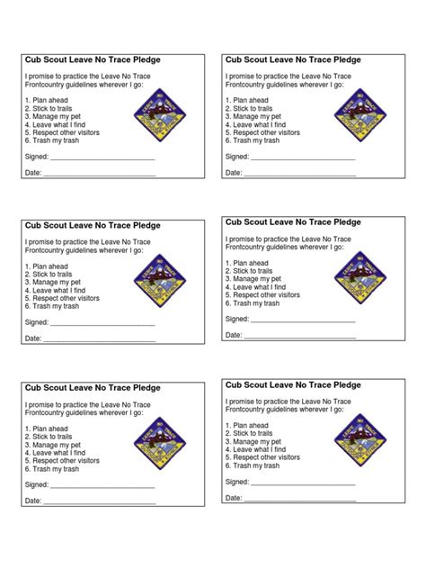 Best cub scout outdoor code printable Harper Blog