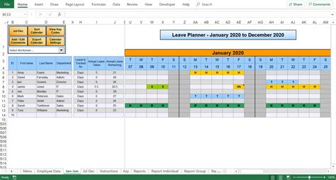 leave plan calendar 2024 excel