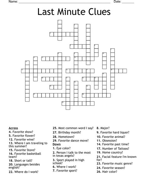 Leave The Army Crossword Army Military
