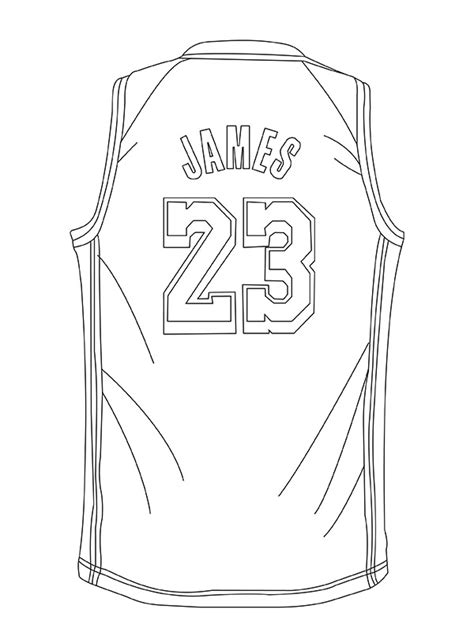 lebron james jersey coloring page