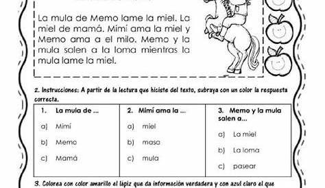 Ejercicio De Lectura Comprensiva Segundo Grado - Reverasite