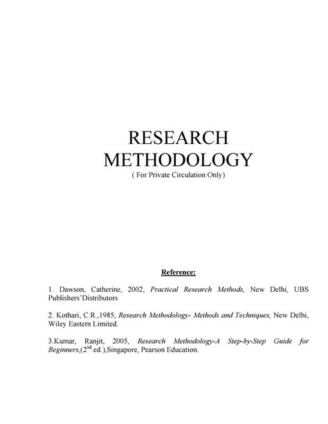 lecture note on research methodology