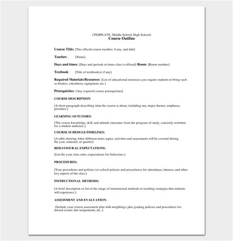 lecture outline template