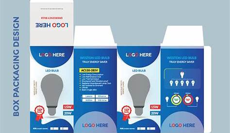 Led Bulb Box Design Vector LED Lamp With Package Stock Illustration. Illustration