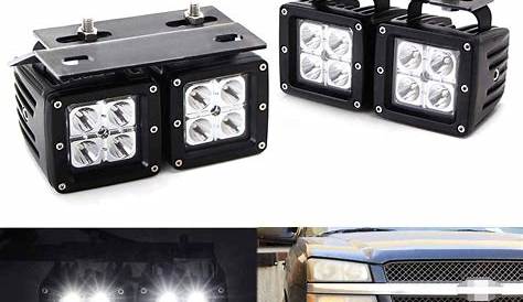 Led Cube Fog Lights Silverado DOT 32In 180W Combo Light Bar + 4In Pods
