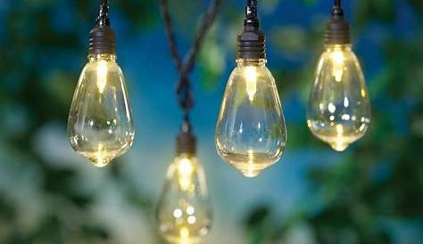 Led Solar Powered Vintage Edison Bulb String Lights Garden Outdoor