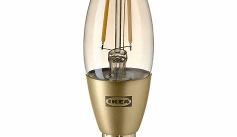 Led Lamp E14 Dimbaar Ikea ROLLSBO lamp 200 Lumen , Kaarslamp Bruin
