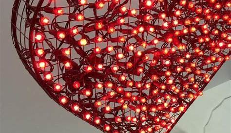 Led Valentines Decoration Day Lighted Valentine Double Heart Lighted