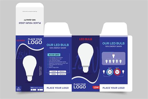 Led Bulb Box Design Vector