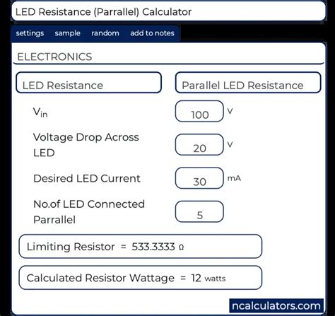 Led In Parallel Calculator