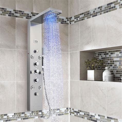 led rainfall shower panel