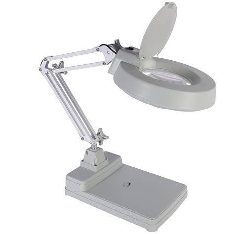 New 40 LED Glass Table Lamp Tabletop Magnifying Lamp Magnifier 5X 10X