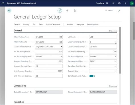 Ledger Posting Setup D365