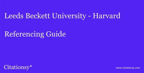 leeds beckett referencing guide