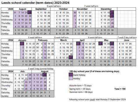 leeds city council school calendar 2023/24