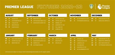 leeds united schedule 2022