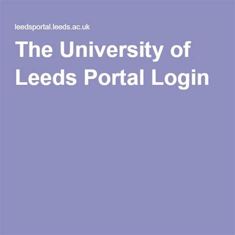 leeds university portal login
