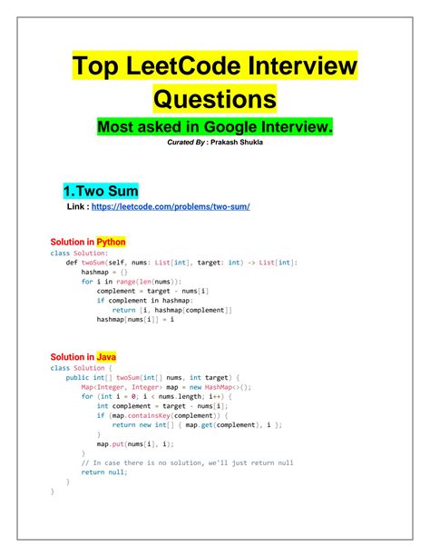 leetcode top problems