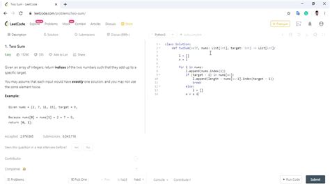 leetcode two sum solution python