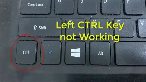 left control button not working on keyboard