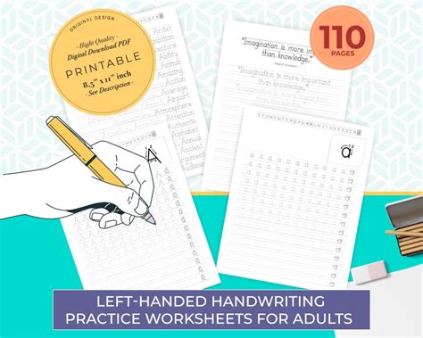 Left Handed Handwriting Sheets