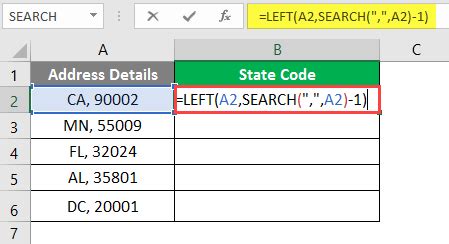 left name formula in excel