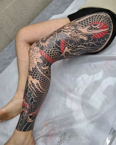 Leg Tattoos Dragon