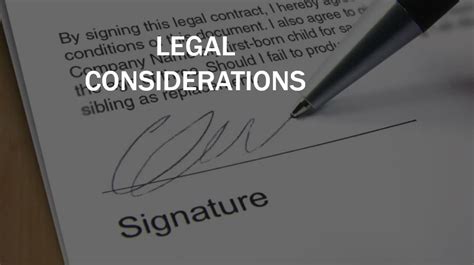 Legal and Financial Considerations