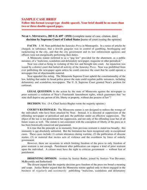 Legal Brief Format Example