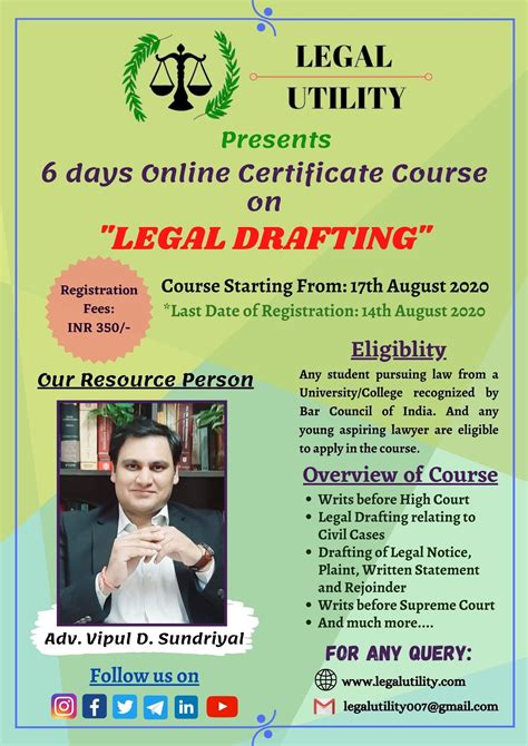 legal drafting certificate course