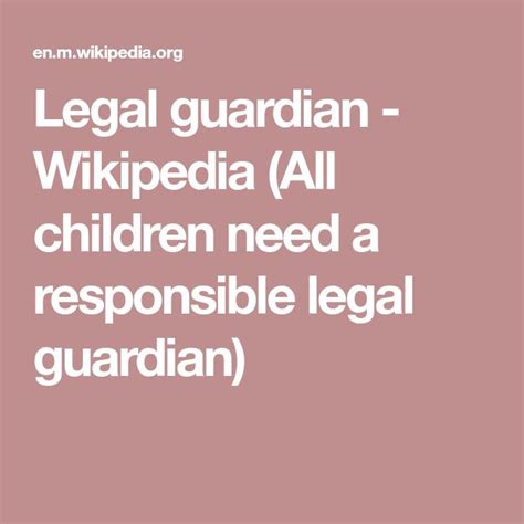 legal guardian wikipedia