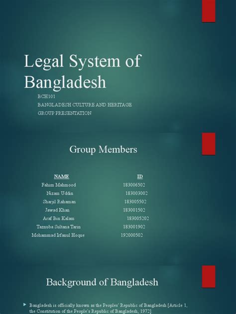 legal system of bangladesh