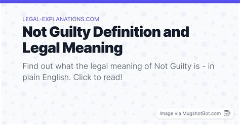 legal term for not guilty