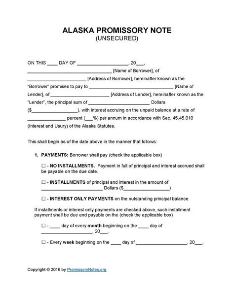 Legally Binding Promissory Note Template